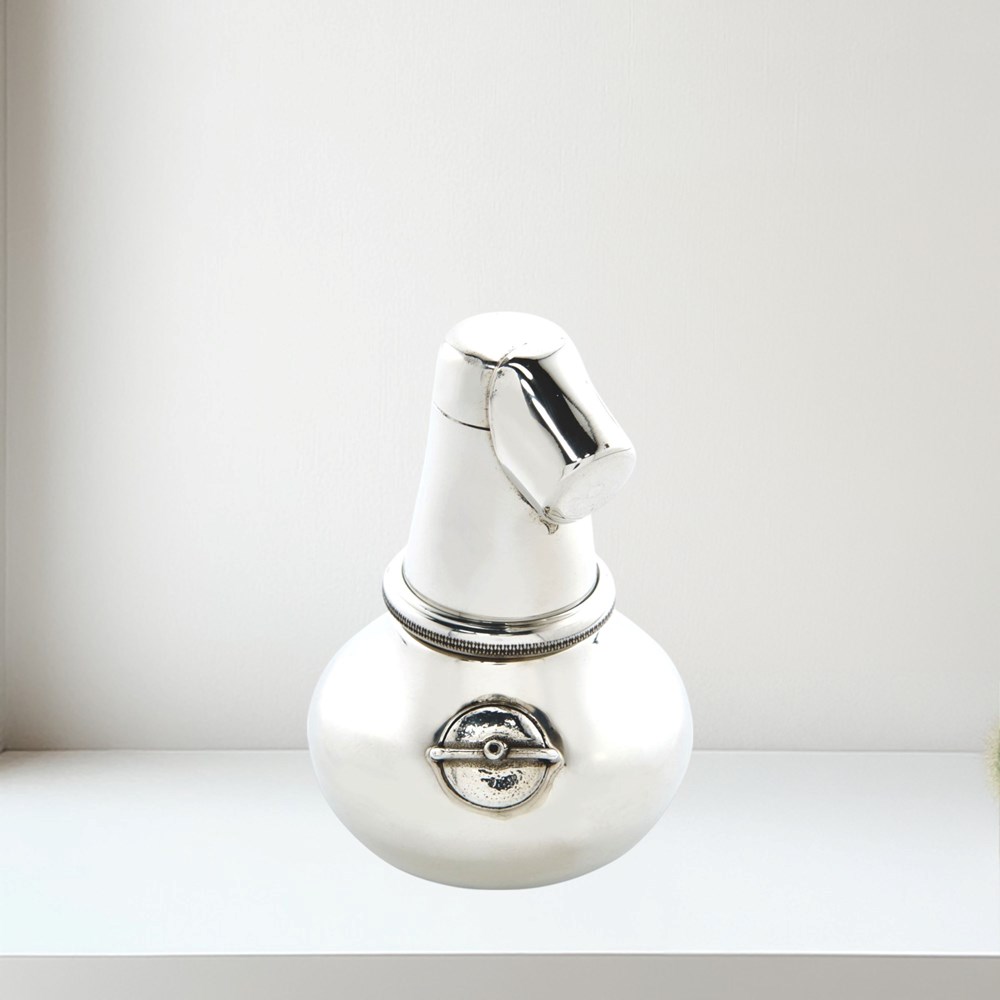Small Pewter Pot Still Flask Small Pewter Pot Still Flask