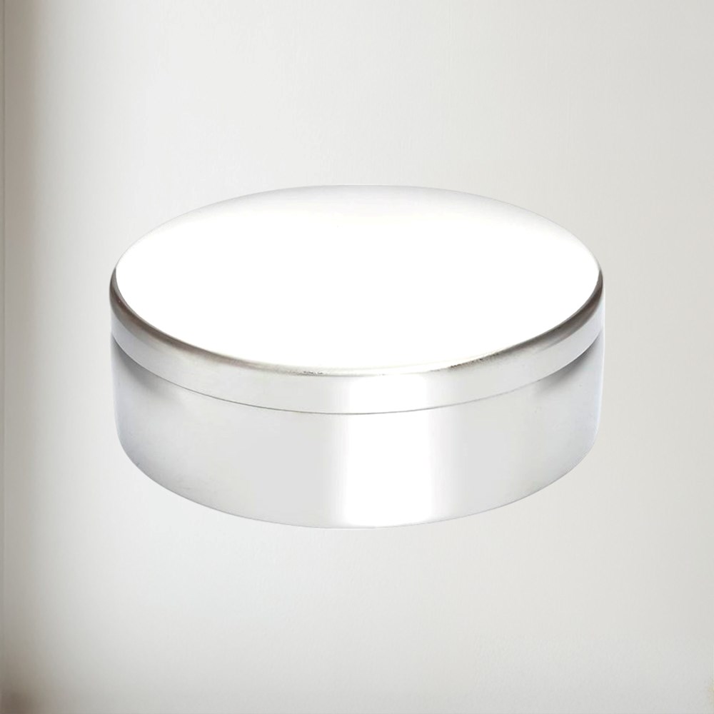 8cm Plain Round Pewter Trinket Box