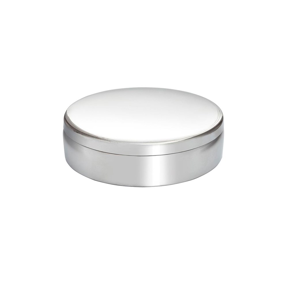 10cm Round Plain Pewter Trinket Box