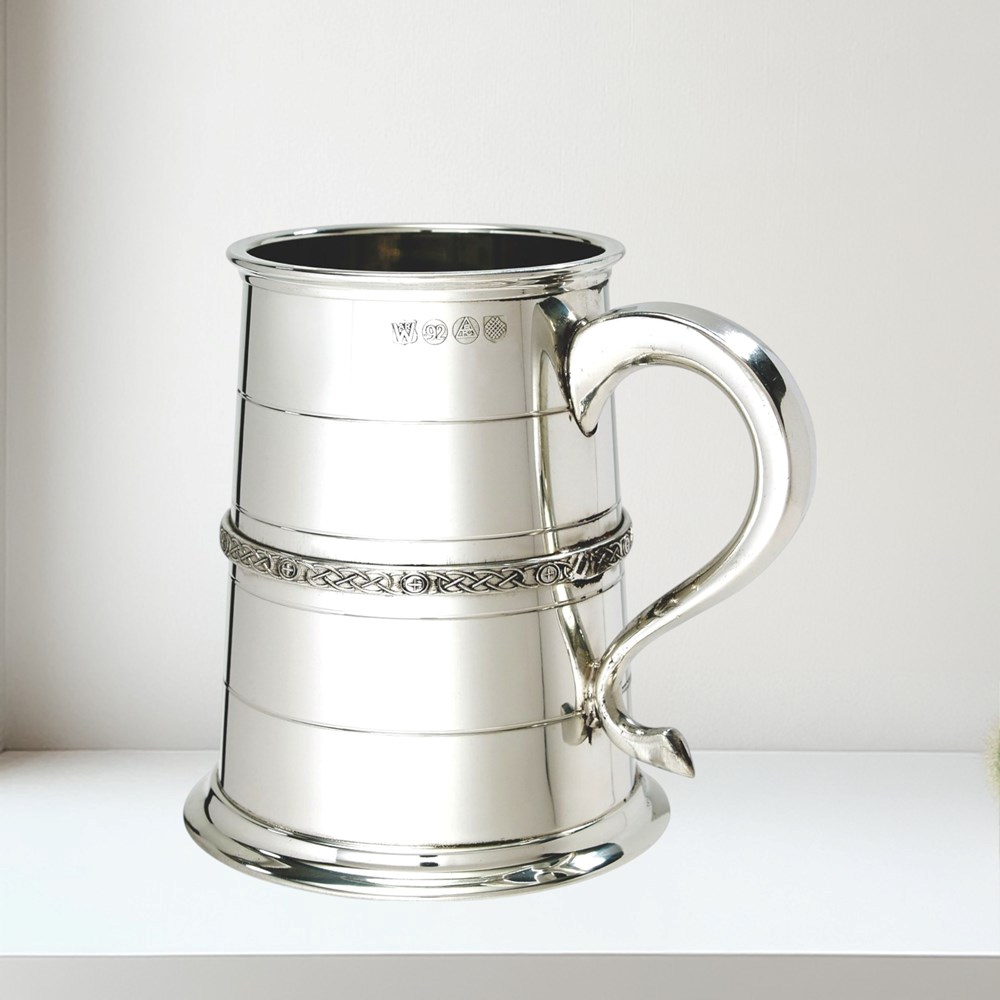 Single Celtic Band One Pint Pewter Tankard