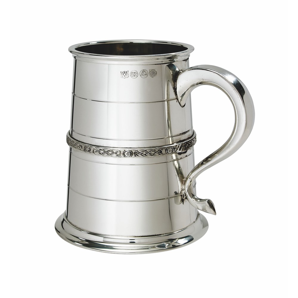 Single Celtic Band One Pint Pewter Tankard