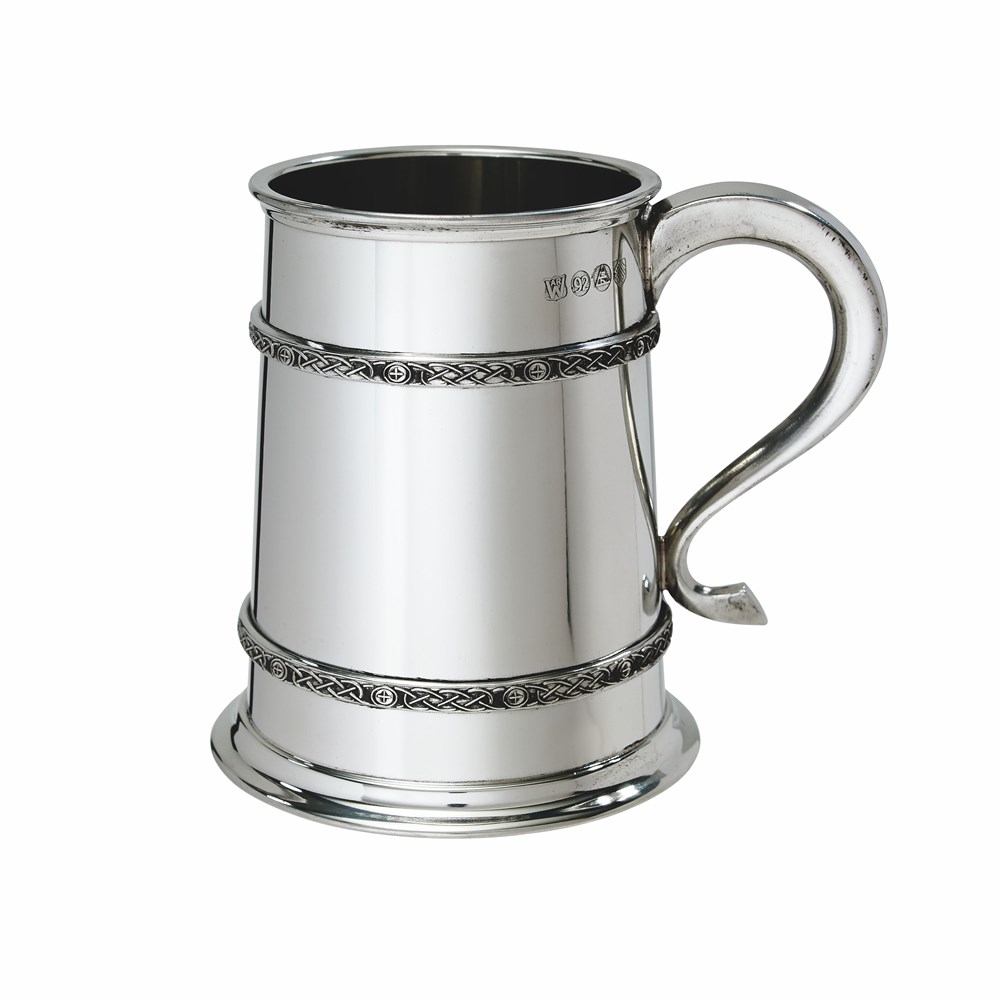 Double Celtic Bands Pewter Tankard Double Celtic Bands Pewter Tankard