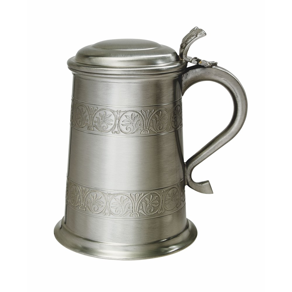 Medieval Antique Finish Pewter One Pint Tankard