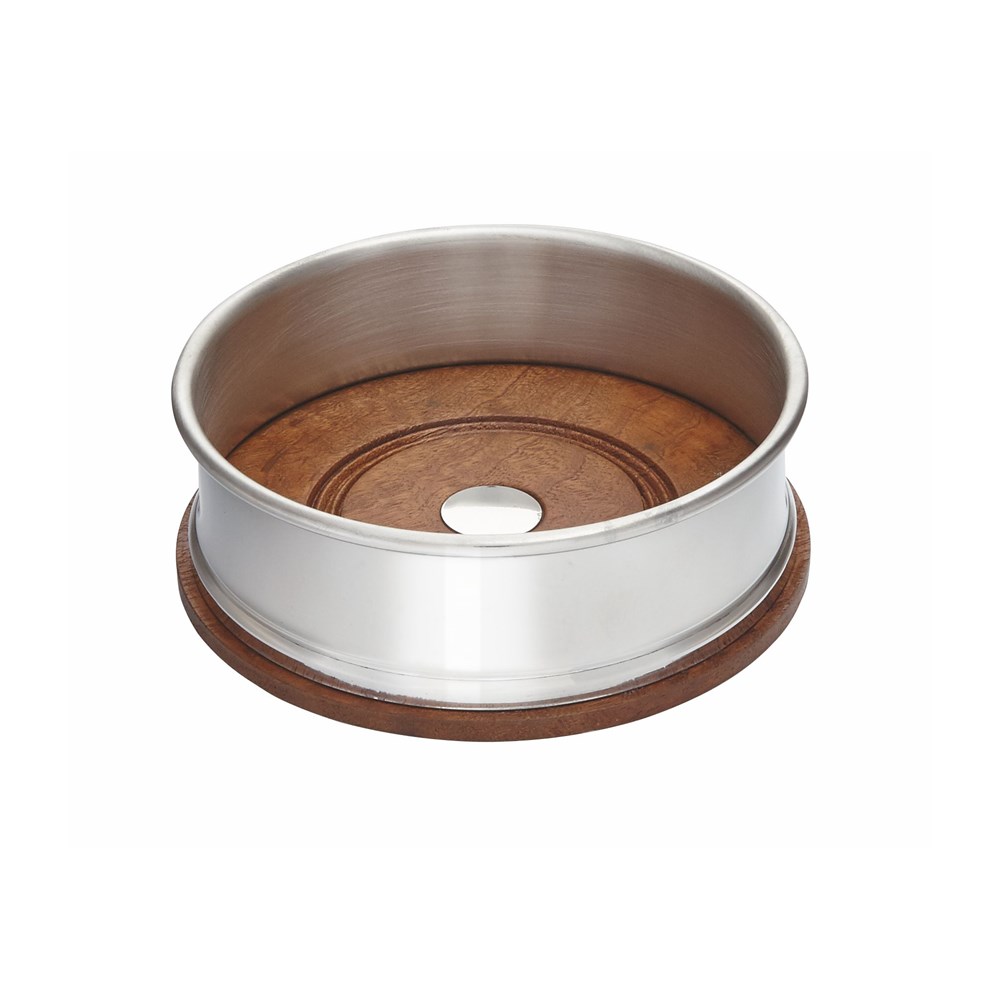 Wood And Pewter Large Bottle Coaster