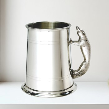 Fox Handle One Pint Pewter Tankard