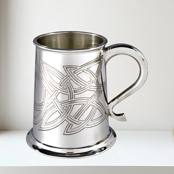 Skye Celtic Embossed One Pint Pewter Tankard