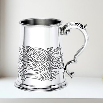 Celtic Birds One Pint Pewter Tankard