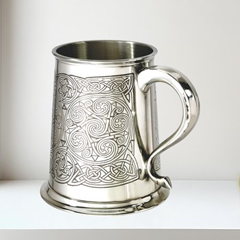Celtic Spirals One Pint Pewter Tankard