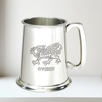 Welsh Dragon One Pint Pewter Tankard