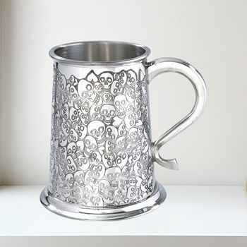 Love Skull One Pint Pewter Tankard