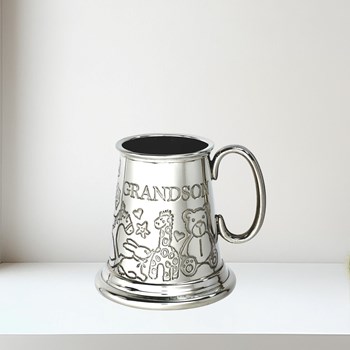 Grandson Pewter Quarter Pint Baby Mug