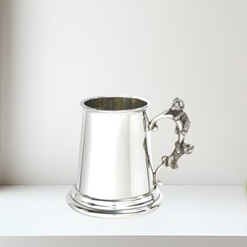 Teddy Bear Handle Pewter Quarter Pint Baby Mug