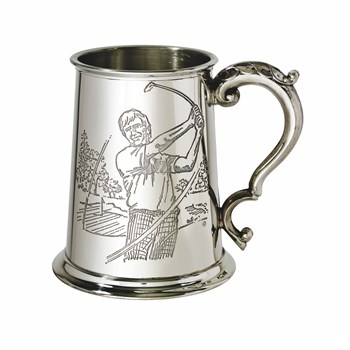 Golf Scene One Pint Pewter Tankard