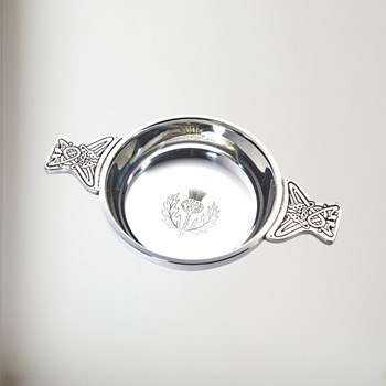 Large Thistle Pewter Quaich