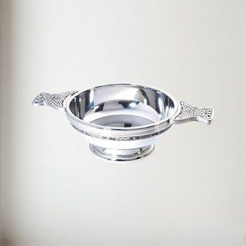 Large Celtic Band Pewter Quaich