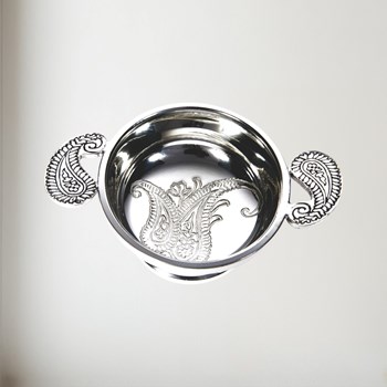 Small Paisley Pewter Quaich