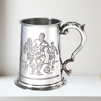 Football Scene One Pint Pewter Tankard