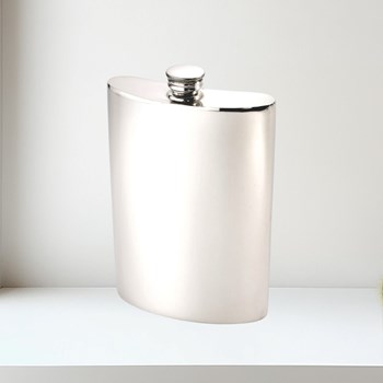 10oz Plain Pewter Kidney Hip Flask