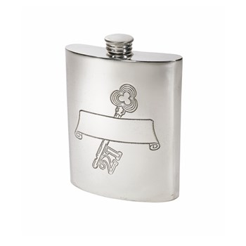 21 Key Stamp Pewter Kidney Hip Flask
