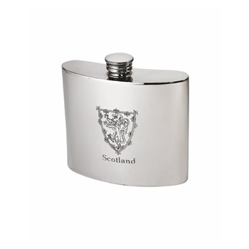 6oz Lion Of Scotland Pewter Kidney Hip flask