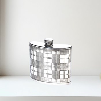 6oz Tartan Pewter Kidney Hip Flask