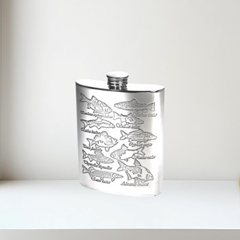 6oz Pewter Fish Kidney Hip Flask