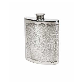 6oz Tiger Leaf Pewter Kidney Flask