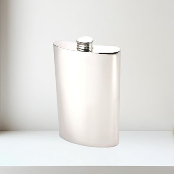 8oz Plain Pewter Kidney Hip Flask