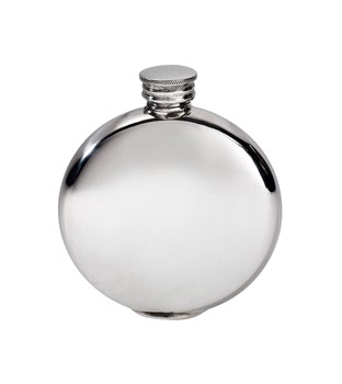 4oz Round Plain Pewter Flask