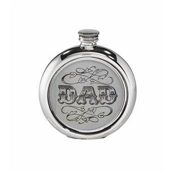 6oz Round Dad Picture Pewter Flask