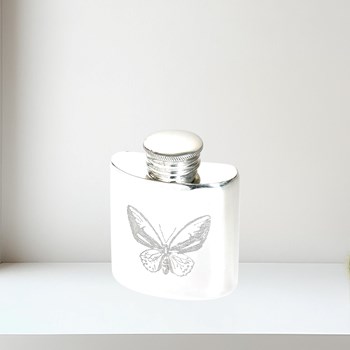 1oz Butterfly Pewter Purse Flask