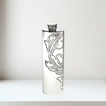 Acanthus Pattern Pewter Purse Flask