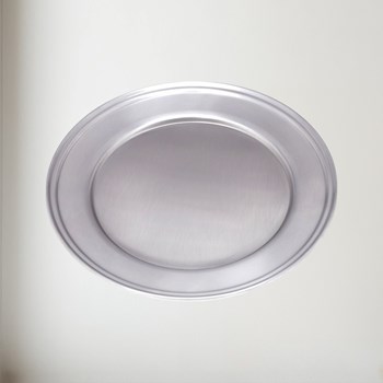 Large Antique Finish Pewter Plate