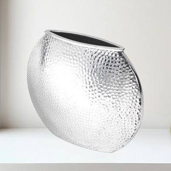 Hammered large round vase