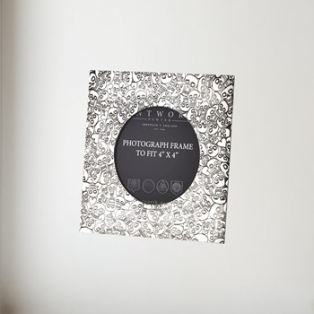 Love Skull Small Pewter 4"X4" Frame