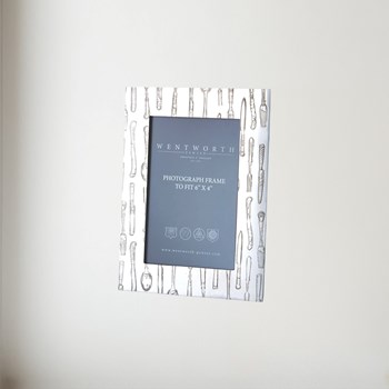 Medium Pewter Knife Fork Spoon 6"X4" Picture Frame
