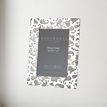 Large Paisley 7"X5" Pewter Picture Frame