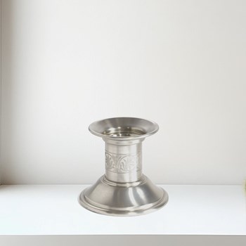 Extra Small Medieval Pewter Candle Holder Antique Finish