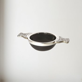 80mm Horn And Pewter Quaich