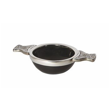 80mm Horn And Pewter Quaich