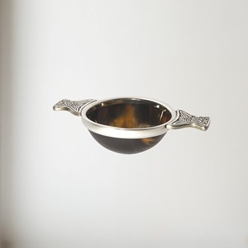 100mm Horn And Pewter Quaich