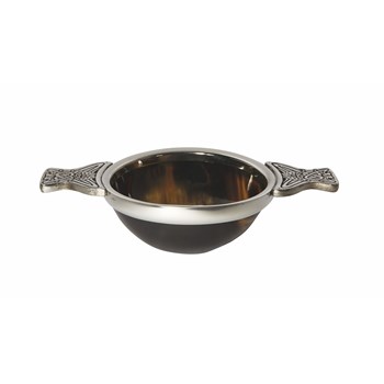 100mm Horn And Pewter Quaich