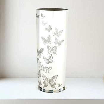 Butterfly Pattern Pewter Vase