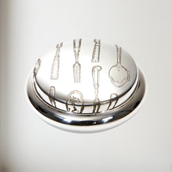 Knife Fork Spoon Pewter Trinket Box