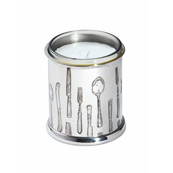 Knife Fork Spoon Pewter Candle Votive