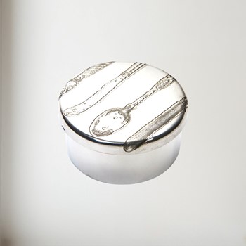 Small Knife Fork Spoon Pewter Trinket Box