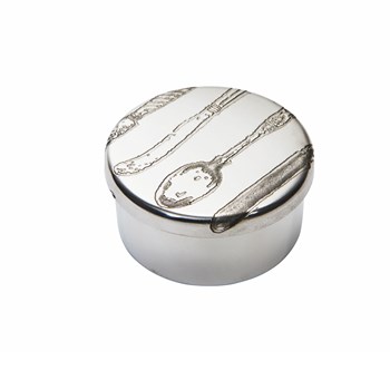 Small Knife Fork Spoon Pewter Trinket Box