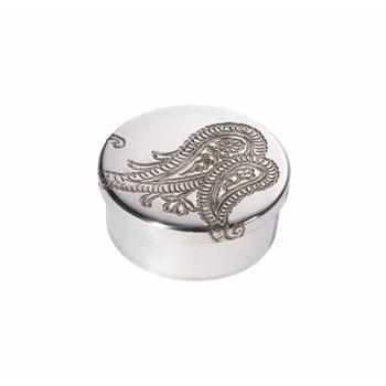 Small Paisley Pewter Trinket Box