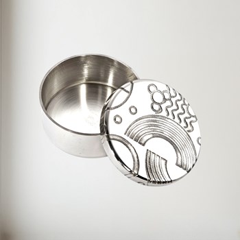 Small Retro Pewter Trinket Box