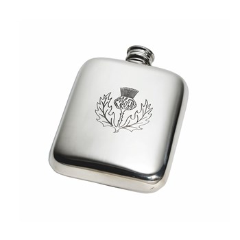 4oz Thistle Stamp Pewter Pocket Flask